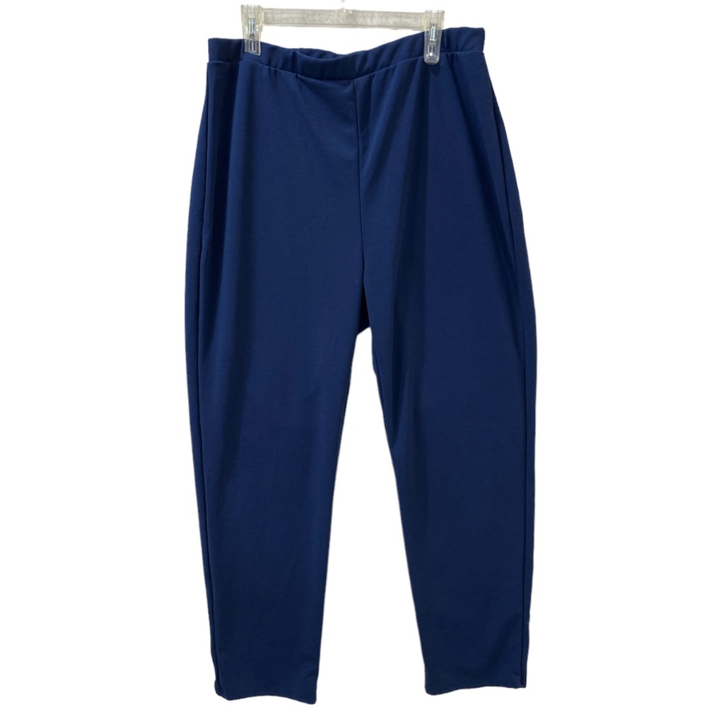 Fashion Nova Stretch Pants Women's Pull-on Navy Polyester Elastic Waist #164